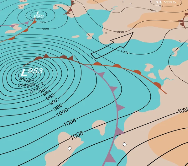 Gráfico de depresión de tormenta — Vector de stock