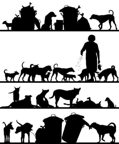 Уличные собаки — стоковый вектор