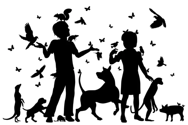 动物儿童 — 图库矢量图片