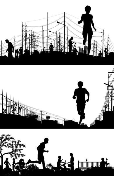 慢跑的前景 — 图库矢量图片