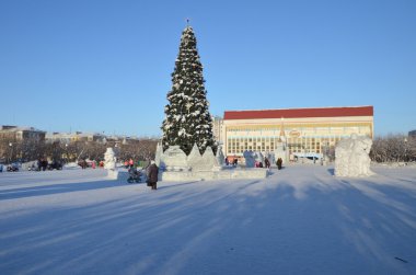 Vorkuta merkezi meydanda