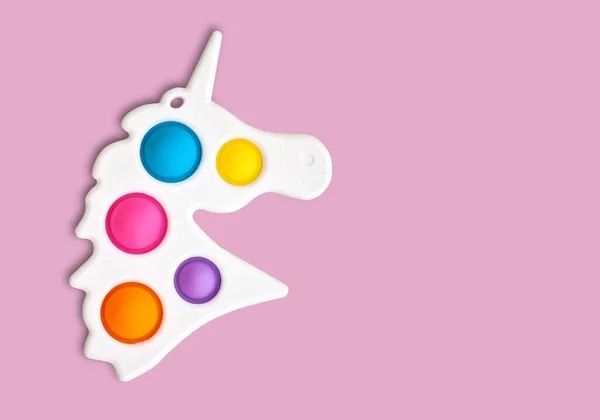 Multi-gekleurde populaire siliconen anti-stress speelgoed pop it. Kleurrijke anti stress zintuiglijke speelgoed fidget duwen pop it. — Stockfoto