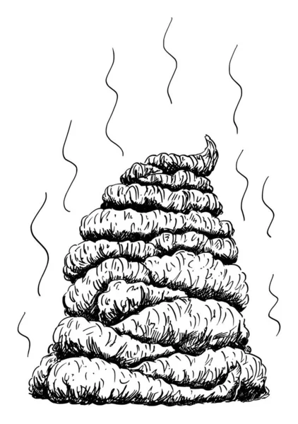 Vector Cartoon Illustration of Pile, Heap or Mountain of Stinky Excrement or Shit. — Stockový vektor