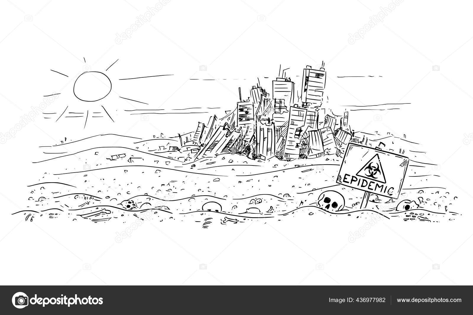 pix Destroyed City Drawing Background https depositphotos com 436977982 stock illustration vector cartoon illustration of desert html