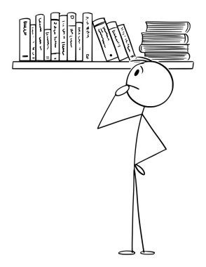 Kitaplıktan Okunacak Kişi Seçme Kitabı, Vektör Çizgi Film Yapıştırması Çizimi ResmiComment