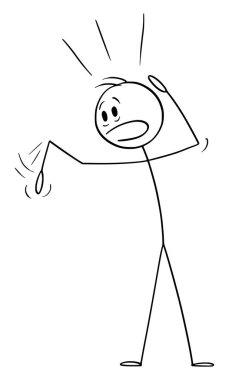 Kırık Kollu Kişi, Vektör Çizgi Film Yapıştırması Çizimi