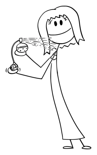 Άρωμα προσώπου ή γυναίκας που οσμίζεται σπρέι, εικονογράφηση ράβδων κινουμένων σχεδίων διάνυσμα — Διανυσματικό Αρχείο