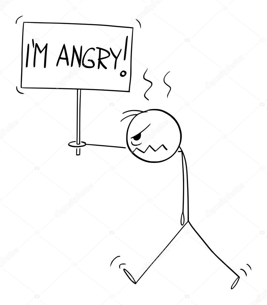 Vettoriale stockPersona arrabbiata che cammina con Im segno arrabbiato,  illustrazione della figura del bastone del fumetto del vettore di  ©ursus@zdeneksasek.com #499823468, image size:896x1024