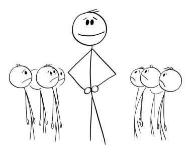 Kalabalığın Dışında Kalan Büyük Kişilik ya da Bireysellik, Vektör Çizgi Film Yapıştırması