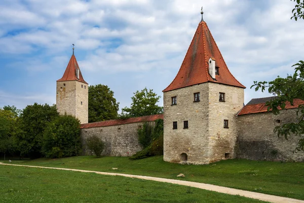 Torres Cidade Histórica Berching Baviera Alemanha — Fotografia de Stock