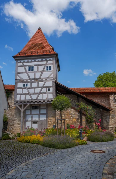 Torre Defesa Histórica Greding Baviera Alemania — Fotografia de Stock