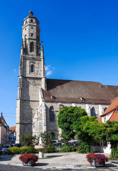 Wieża Kościoła Noerdlingen Bawaria Niemcy Nazwie Daniel — Zdjęcie stockowe