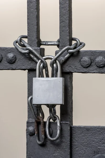 Locked Iron Prison Gate — Stock Photo, Image