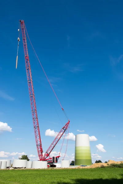 Molino de viento sitio de construcción — Foto de Stock