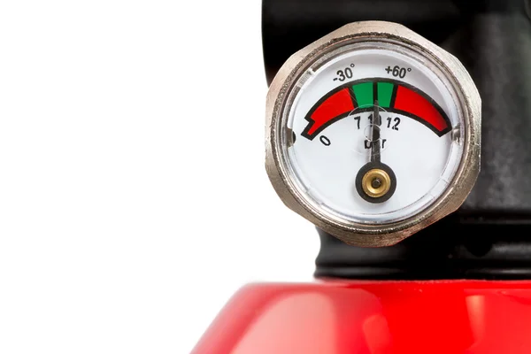 Manometer eines Feuerlöschers — Stockfoto