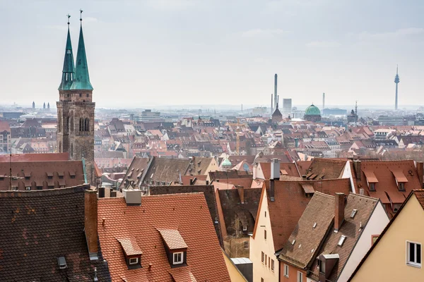 Pohled přes město Norimberk — Stock fotografie