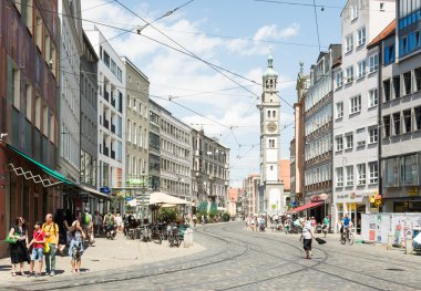 Turistler Augsburg şehir,