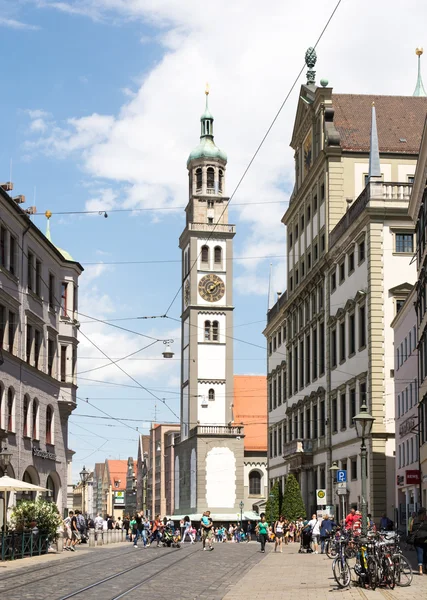 Turista v městě Augsburg — Stock fotografie