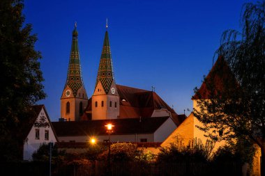 Historic church of Beilngries (Bavaria, Germany) at night