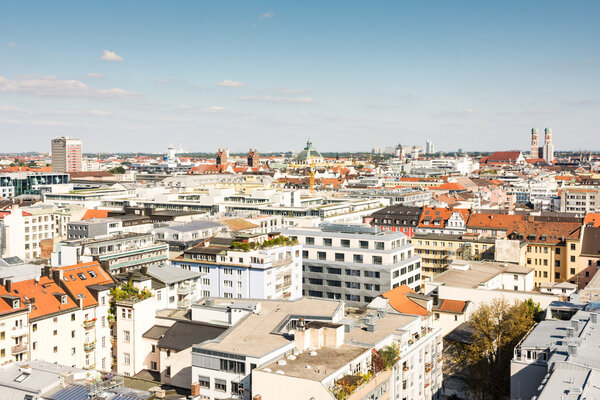 Munich cityscape - aerial view over Munich (Bavaria, Germany)