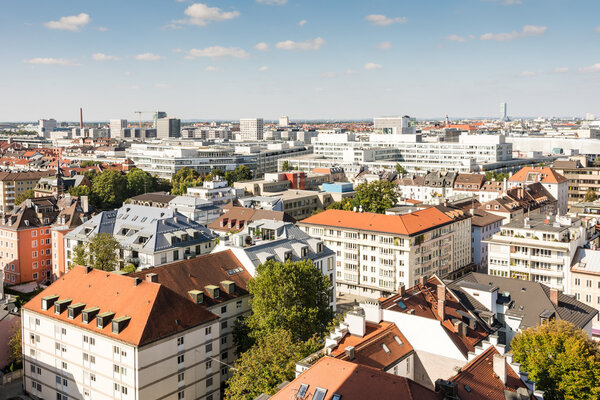 Munich cityscape - aerial view over Munich (Bavaria, Germany)