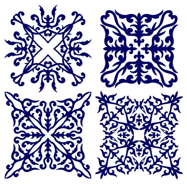 Beautiful Square Oriental Ornaments — Stock Vector