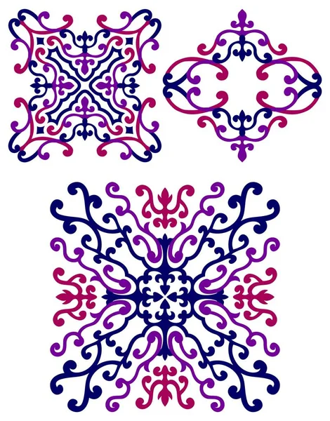 Beautiful Embroidery Oriental Ornaments — Stock Vector