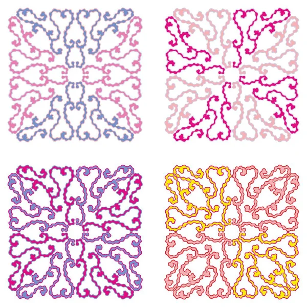 Beautiful Square Oriental Ornaments — Stock Vector