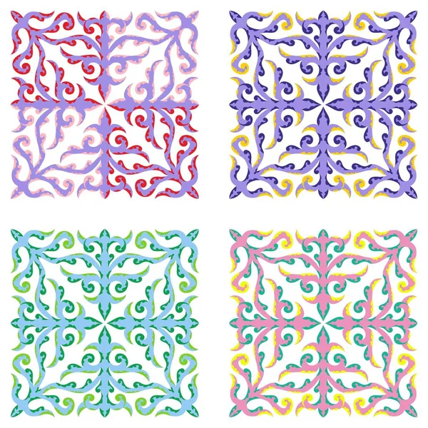 Beautiful Square Oriental Ornaments — Stock Vector