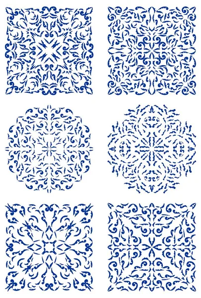 Beautiful Square Oriental Ornaments — Stock Vector