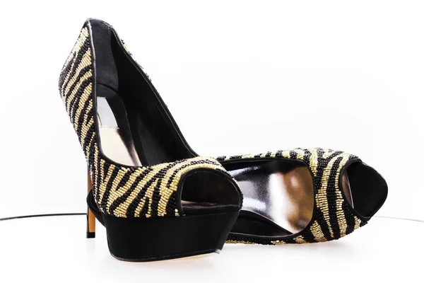Buty czarno złoty — Zdjęcie stockowe