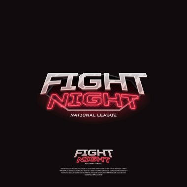 Dövüş gecesi işareti. Modern neon spor logosu tasarımı.