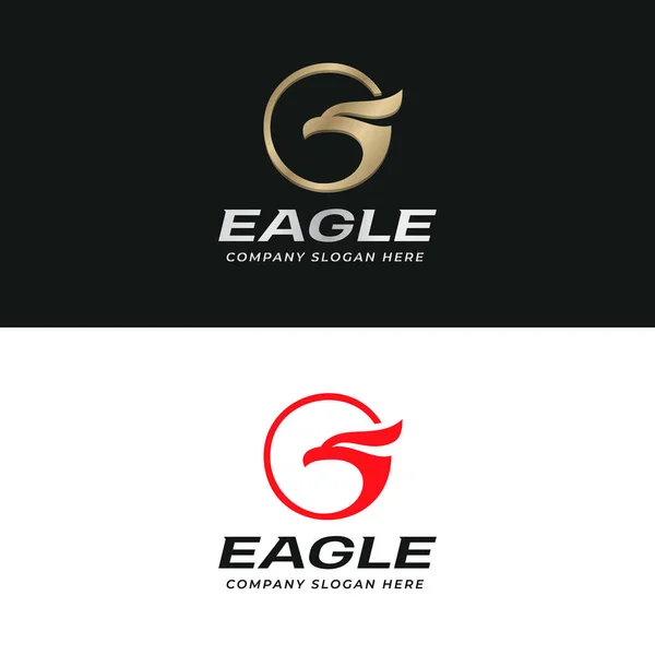 Eagle logo. Hawk silhouette logotype. Bird of pray vector logo template. — Stock Vector