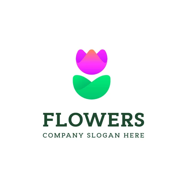 Buntes Blumen-Logo. Vorlage für abstrakte florale Logos. — Stockvektor