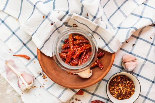 hot red chili pepper on the table