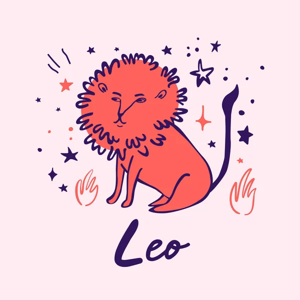 PrintHand çizilmiş vektör burç işareti. Leo!