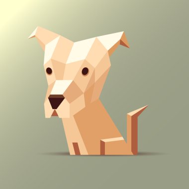 Origami köpek turuncu