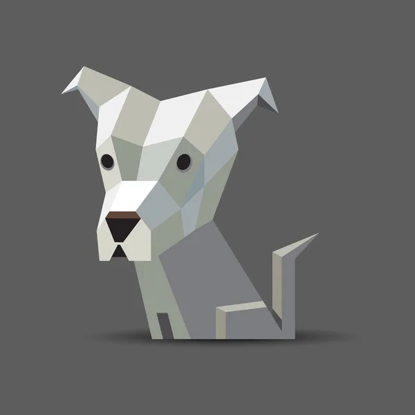 Origami köpek gri