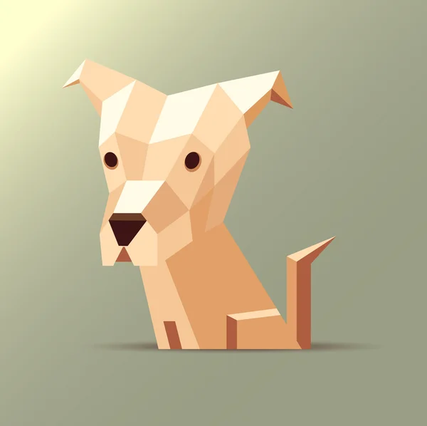 Origami pies pomarańczowy — Wektor stockowy