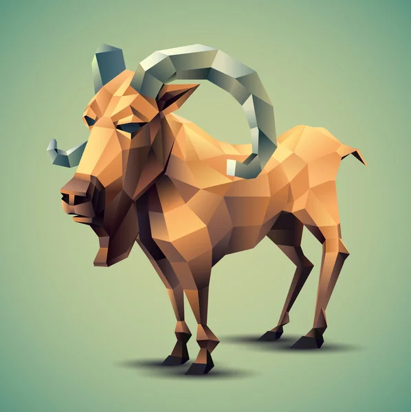 Polygonal Goat — Stock Vector