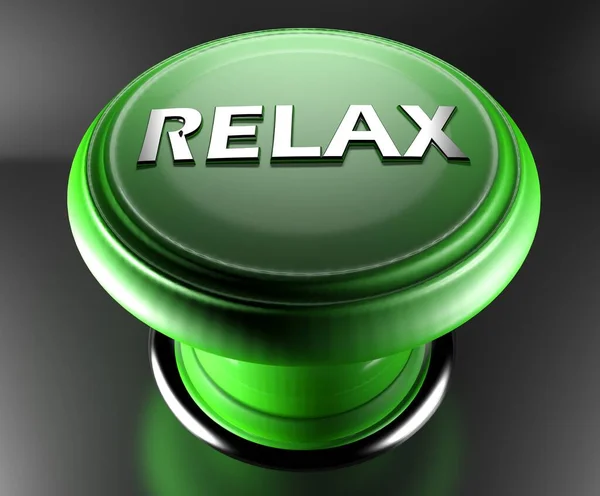 Зелена Кнопка Relax Візуалізація Ілюстрація — стокове фото
