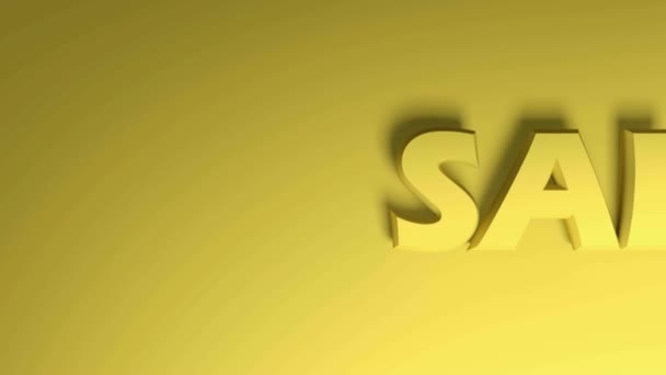 Escritura Sales Pasa Sobre Fondo Amarillo Claro Renderización Vídeo Clip — Vídeos de Stock