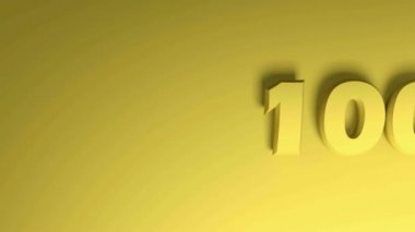 Yazım% 100 sarı arkaplandan geçer - 3 boyutlu video görüntüleme canlandırması