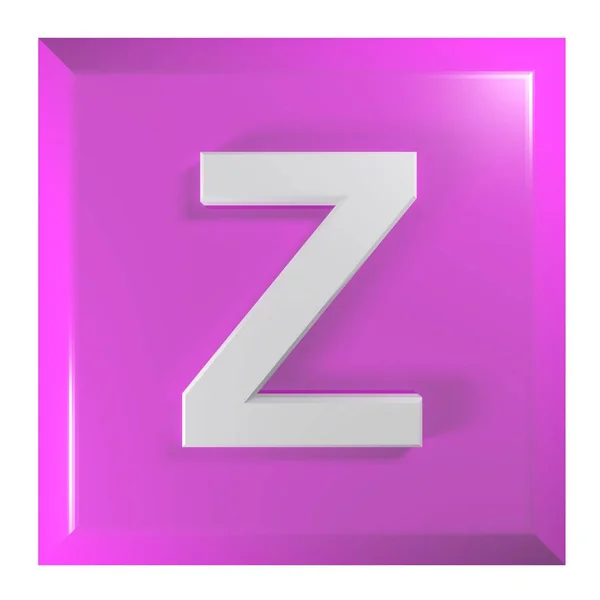 Pink Square Push Button Alphabetic Letter Rendering Illustration — Stock Photo, Image