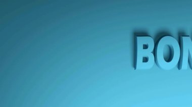 BONUS 'u mavi harflerle yaz, mavi arkaplanı geç - 3D görüntüleme videosu