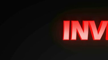 Siyah arkaplanda kırmızı harflerle INVEST yazma - 3D görüntüleme videosu