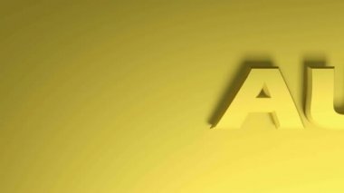 AUGust sarısı için kalan AUG yazısının sarı arkaplanda sağdan sola geçişi - 3D görüntüleme canlandırması