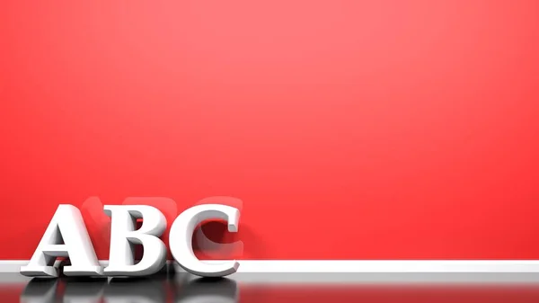 Abc Red Wall Rendering Illustration — Stock Photo, Image