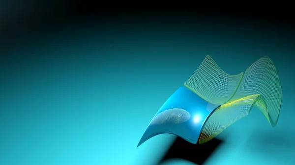 Abstrakcyjne Tło Falującymi Kolorowymi Kwadratami Niebieskiej Powierzchni Gradientowej Ilustracja Renderowania — Zdjęcie stockowe