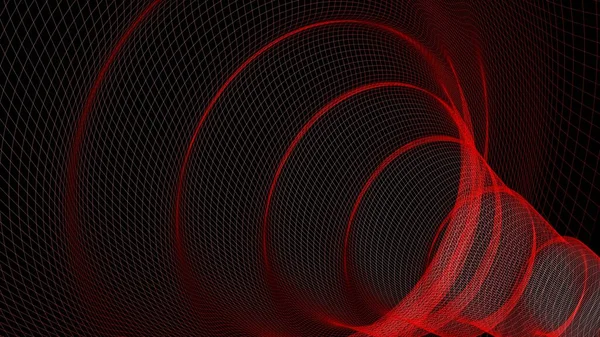 Textura Ondulada Roja Abstracta Sobre Fondo Negro Video Clip Renderizado — Foto de Stock